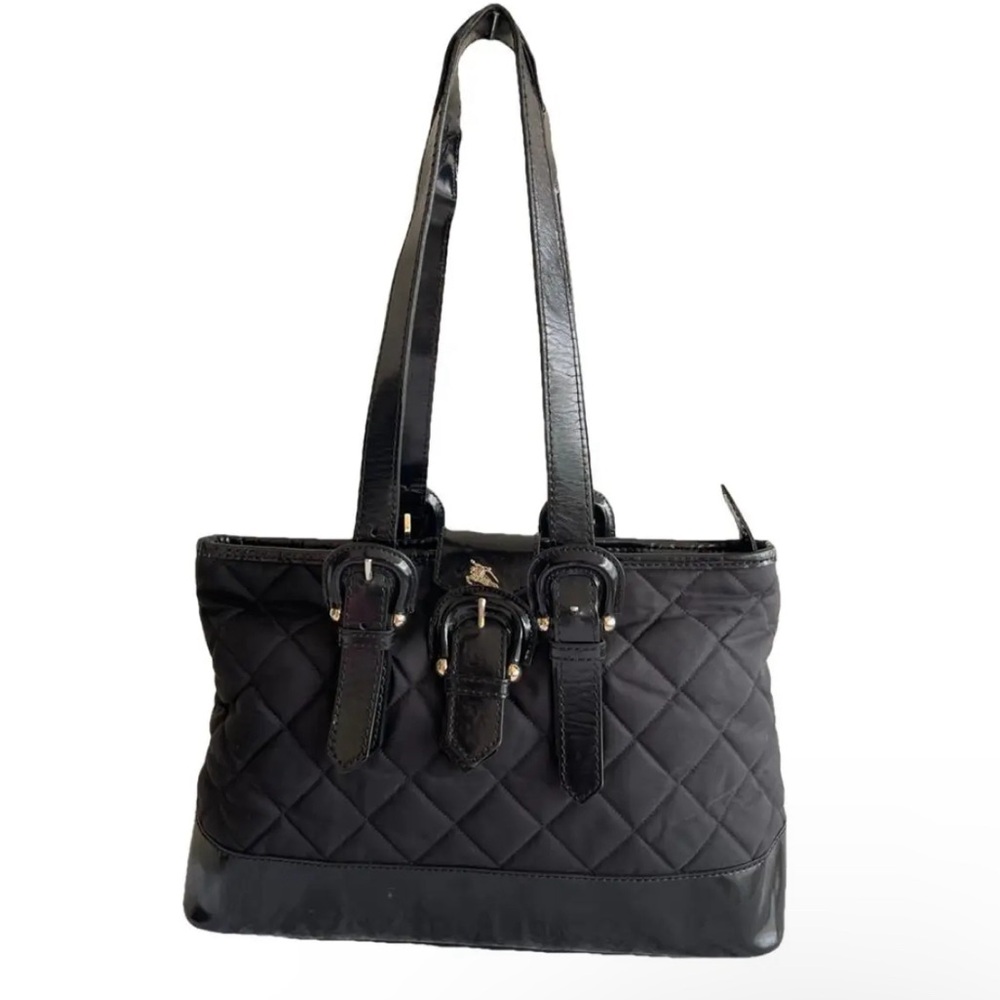 Burberry quilted silk and vinyl tote
